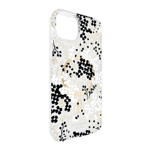 Kate Spade iPhone 15 Plus/14 Plus Protective Hardshell MagSafe Case - Black/White (Multi Floral)